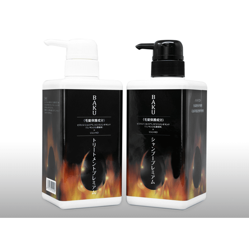 BAKUシャンプープレミアム500ml + BAKUトリートメントプレミアム500g セット / BAKU Shampoo Premium 500ml 1bottle + Treatment Premium 500g 1bottle set