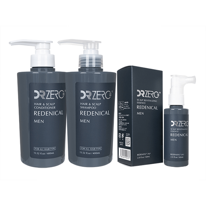 [ドクターゼロ] リデニカル・ヘア&スカルプシャンプー+コンディショナー+スカルプリバイタライジングエッセンス(男性用) 1セット / [DR.Zero] Redenical Hair & Scalp Shampoo + Conditioner Essence Men Set 1 set